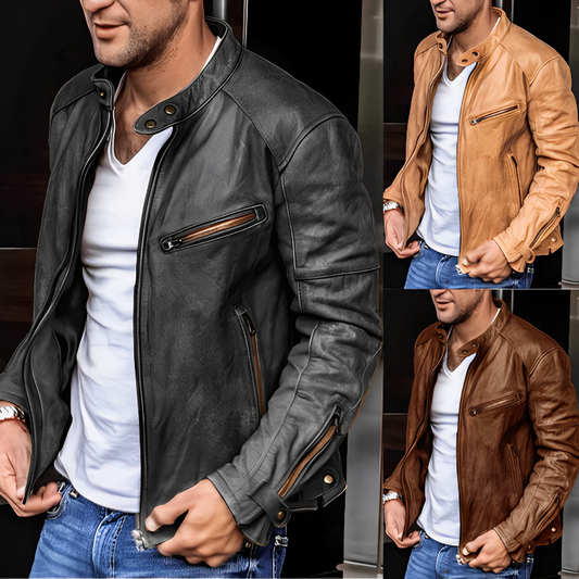 Men's elegant leather jacket - Keegan