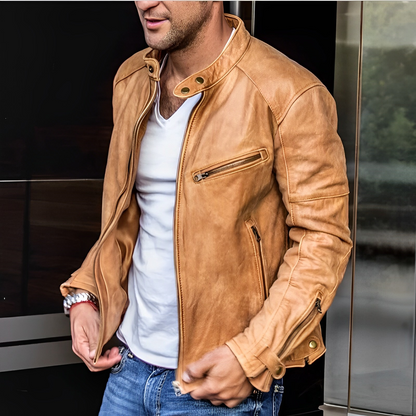 Men's elegant leather jacket - Keegan